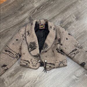 Circle T Beige and Black Western Blazer